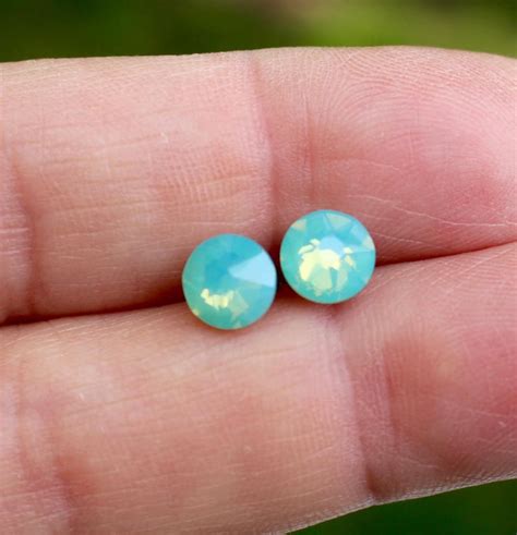 Swarovski Pacific Opal Crystal Earrings On Titanium Posts Etsy