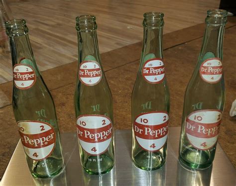 Vintage Dr Pepper 1024 10oz Glass Bottles Total Of Four 3928834471