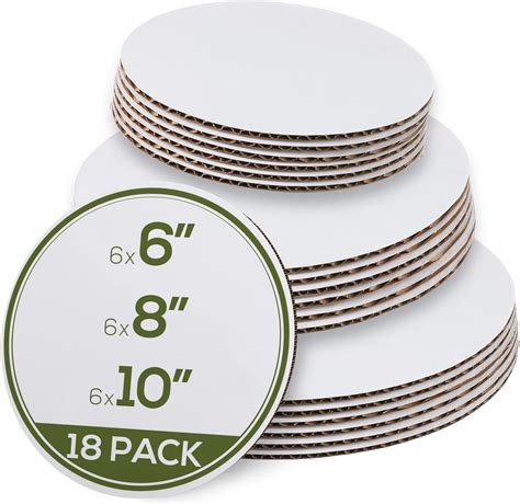 Set Of 18 Cake Board Rounds Circle Cardboard Base 6 8 And 10 Inch
