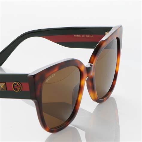 gucci acetate square frame web sunglasses gg0059s tortoise 208121