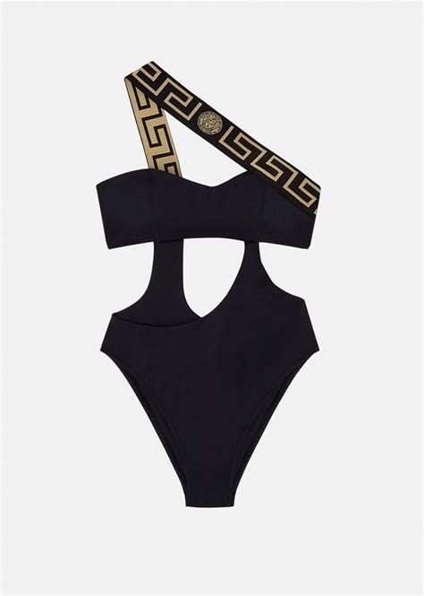 Versace Greca Border One Piece Swimsuit For Women Us Online Store Nylons Bikinis Swimsuits
