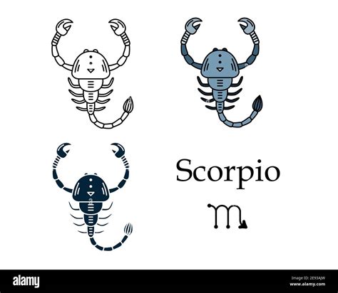 Vector Illustration Of A Zodiac Sign Scorpio Line Art Simple Style