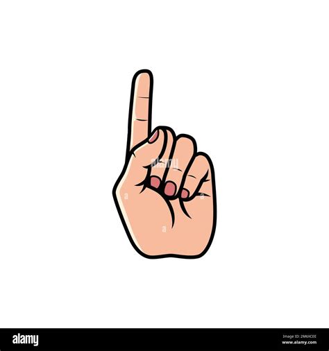 Index Finger Hand Sign Isolated On A White Background Icon Vector