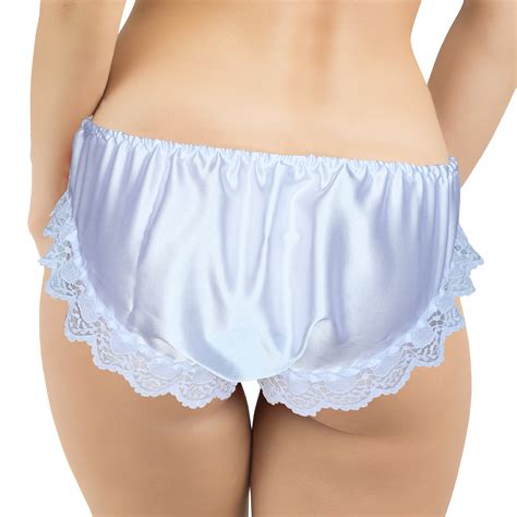 white satin lace sissy full panties bikini knicker underwear size 10 20 ebay