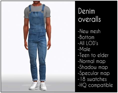 Denim Overalls At Lazyeyelids Sims 4 Updates