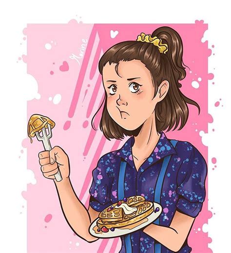 Stranger Things Eleven Eating Eggo Waffles By Marine Marineartss Millie Bobby Brown Season