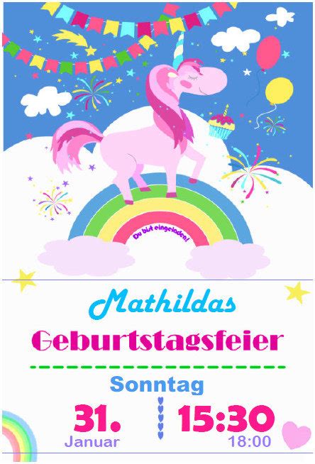 Ausmalbilder zum ausdrucken kostenlos einhorn. Einhorn Einladung zum Ausdrucken ⋆ Kindergeburtstag-Planen.de