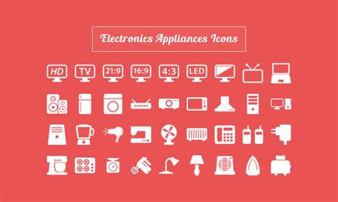 40 Free Electronic Appliances Icons Dreamstale