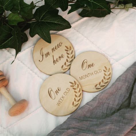 Adam Eve Raw Baby Milestones Wooden Discs Etsy