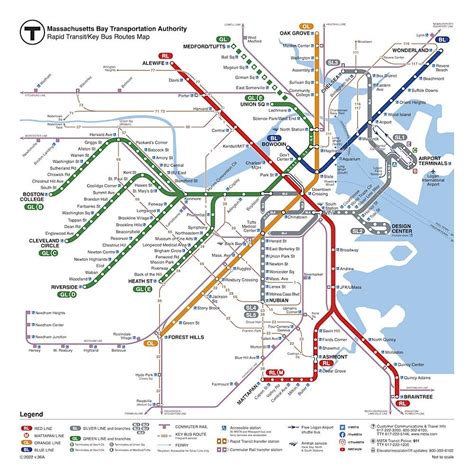 Boston Mbta Subway Map Lines Stations And Tickets Tour Guide