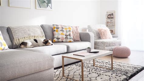 Pink is the colour of the moment. Living Room Tour | Pink, Grey & Gold decor - Bang on Style