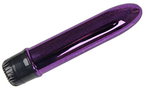 Compact Shiny Metallic Finish Purple Vibrator