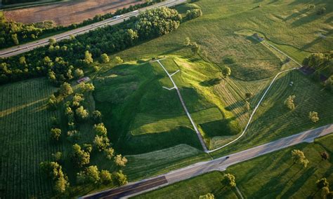 Os Aerial View Of Monks Mound At Cahokia Mississippian Culture St