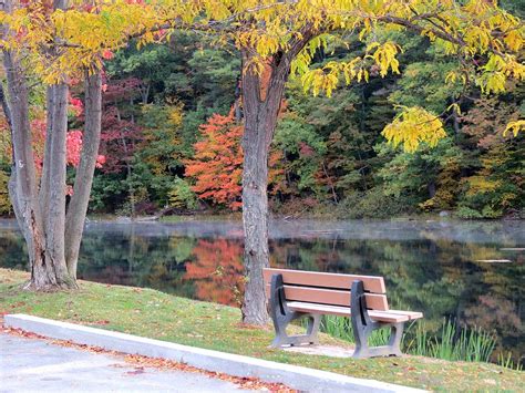 October Park Bench Photograph By Mtbobbins Photography