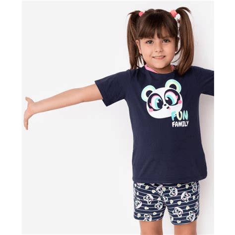 Short Doll Camiseta Mc Puket Azul Marinho Panda Abacate Lala Lipe