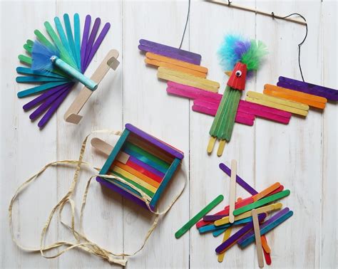3 Bird Themed Rainbow Lolly Stick Crafts Someones Mum