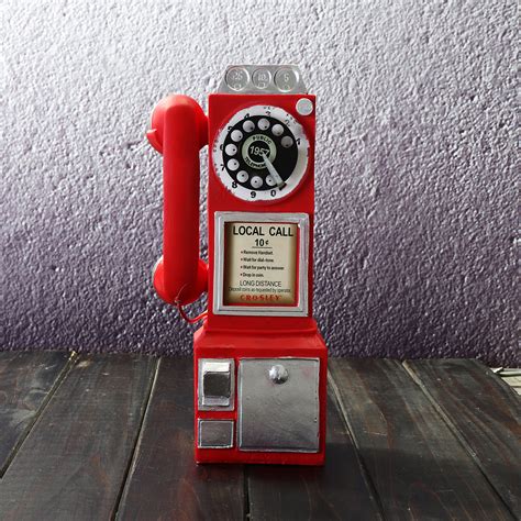 New Antique Rotary Dial Pay Phone Model Vintage Phone Booth Call