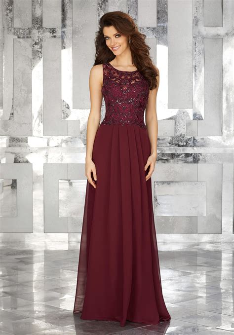 Chiffon Special Occasion Dress With Beaded Embroidery On Bodice Morilee