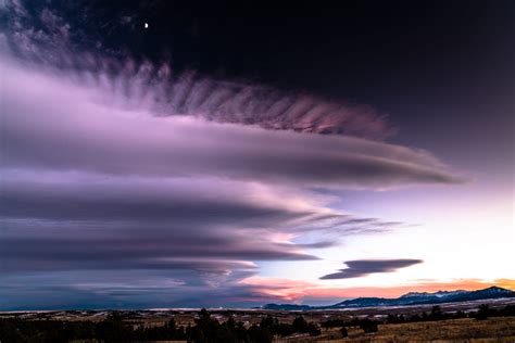 Purple Sunset Cloud And Moon Outdoor Photographer