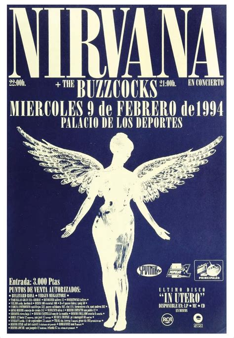 Vintage Nirvana Concert Poster Reprint | Carteles de banda, Carteles de