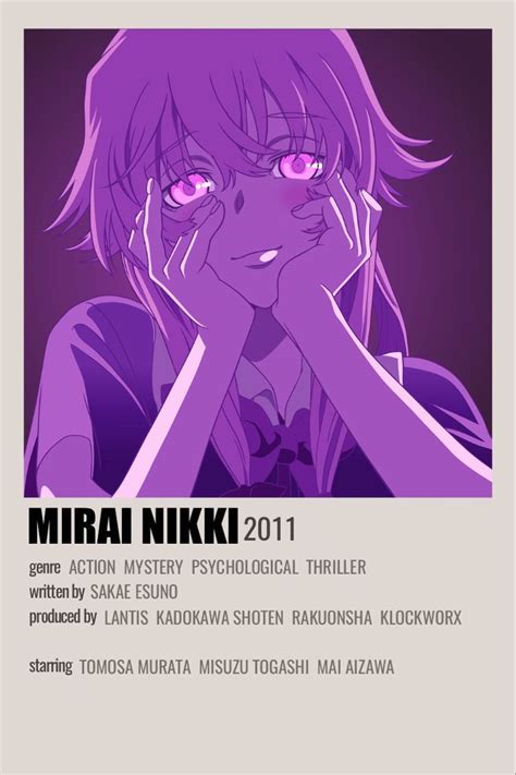 Mirai Nikki Yuno Poster Mirai Nikki Good Anime To Watch Anime Watch