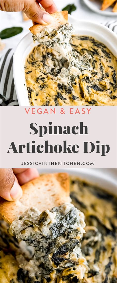 Vegan Spinach Artichoke Dip Jessica In The Kitchen