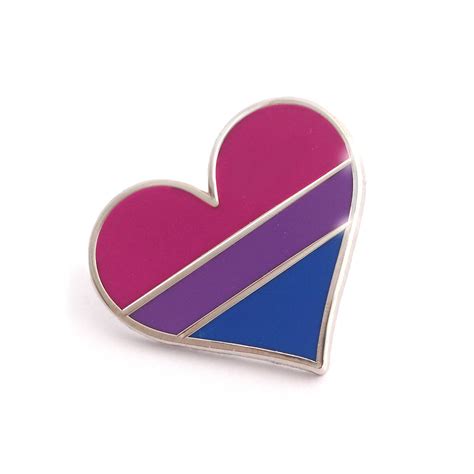 Bisexual pride pin gay lapel pin bisexual flag pin heart