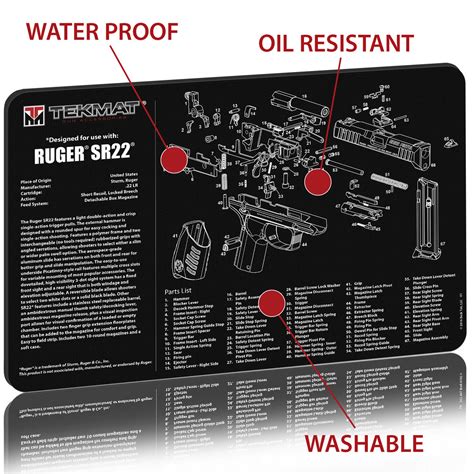 Gun Cleaning Mat For Ruger Sr22