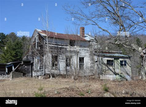 Old Abandoned Run Down Falling Down House In The Country Stock Photo
