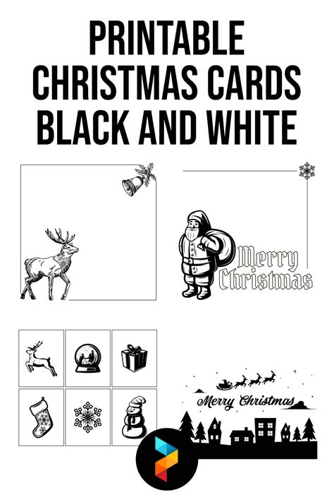 10 best printable christmas cards black and white pdf for free at printablee