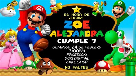 Invitacion Digital Imprimible De Mario Bros 4000 En Mercado Libre