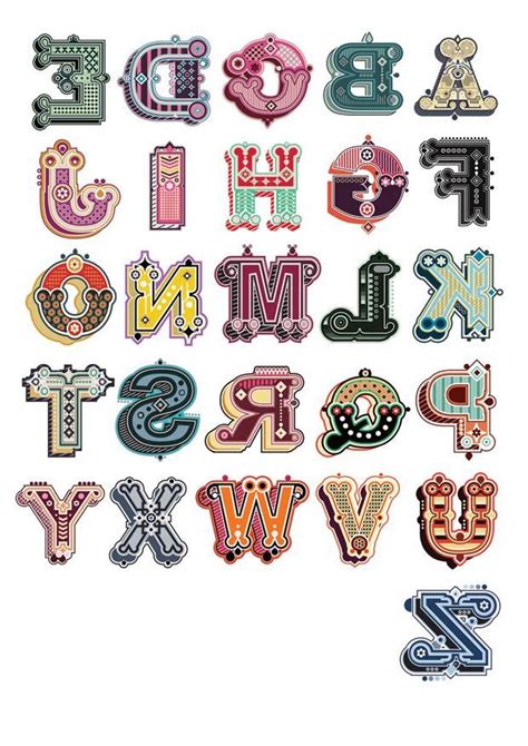 Família Arteira Alfabeto Patchwork Alphabet Illustration Typography