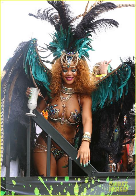 Rihanna Rocks Revealing Jeweled Bikini For Kadooment Day Parade Photo