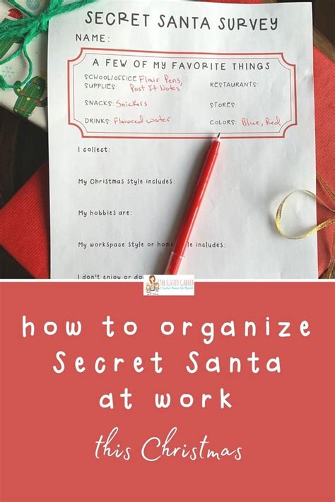 How To Do A Secret Santa Draw At Work With Free Printables Work