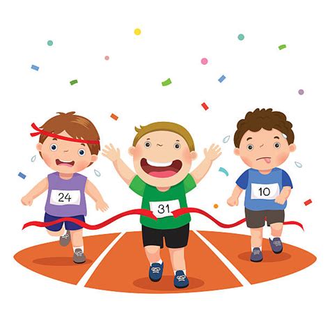 Boy Winning A Race Clip Art Vector Images And Illustrations Istock