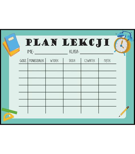 Plan Lekcji Klasyczny Fotobloki Decor