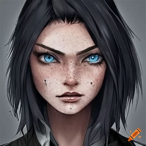 Manga Character With Short Black Hair And Blue Eyes