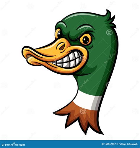 Angry Cartoon Duck Vector Illustration 35874842