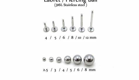 Piercing Ball Size Chart