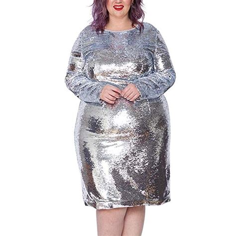 Astra Signature Womens Plus Size Glitter Long Sleeve Bodycon Andromeda