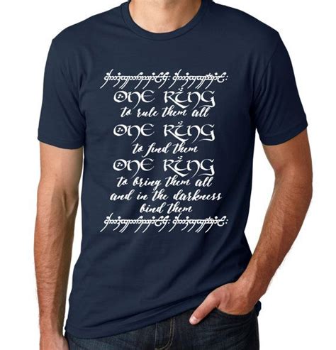 One Ring To Rule Them All And In The Darkness Bind Them Mens Crew T Shirt Lord Of The Rings
