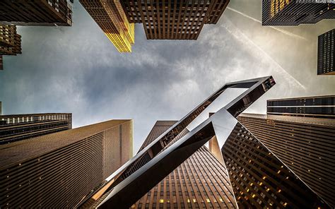 Rascacielos Arquitectura Vista Inferior Edificio Toronto Fondo De