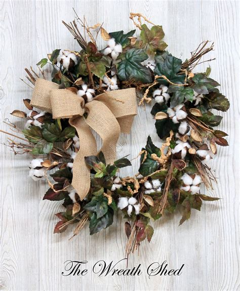 Rustic Cotton Wreath new addition to my #etsy shop: Rustic Cotton Wreath, Cotton Wreath, Cotton ...