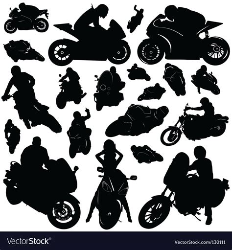 Collection Of Motorcycle And Rider Royalty Free Vector Image