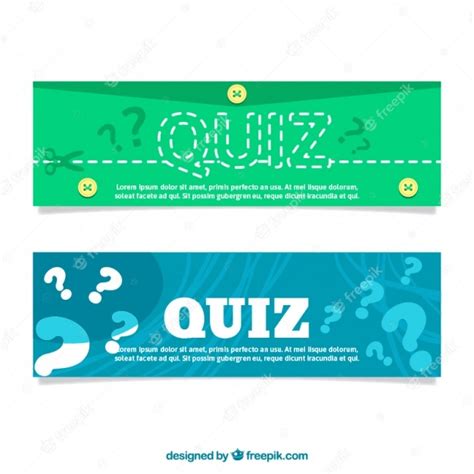 Flat Quiz Banners Vector Free Download