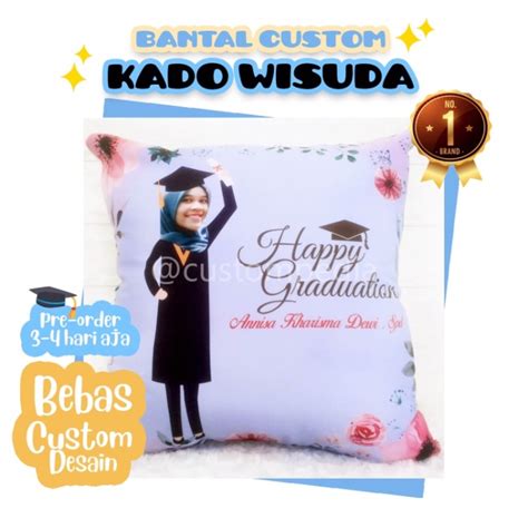 Jual Bantal Custom Bantal Foto Kado Wisuda Ulang Tahun Uk 40x40