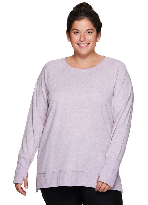 RBX Active Women S Plus Size Long Sleeve Gym Workout Yoga Tunic Top