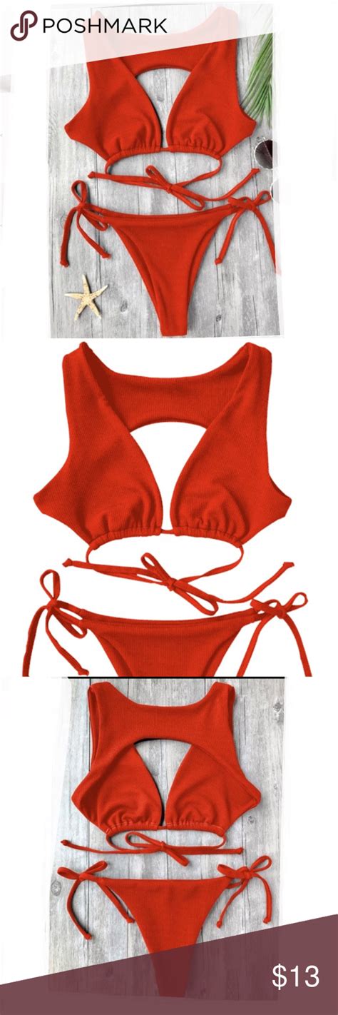 🔥nwt Red Two Piece Bathing Suit🔥 Red Two Piece Bathing Suits Suits