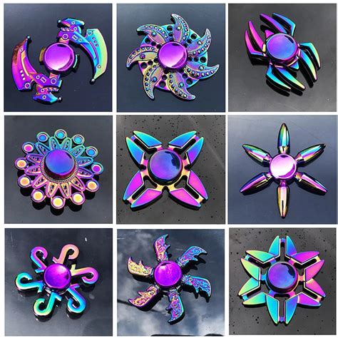 Metal Rainbow Fidget Spinner Colorful Edc Hand Spinner Anti Anxiety Toy