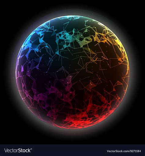 Abstract Colorful Sphere Futuristic Techno Vector Image